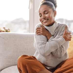 Woman Practicing self-care